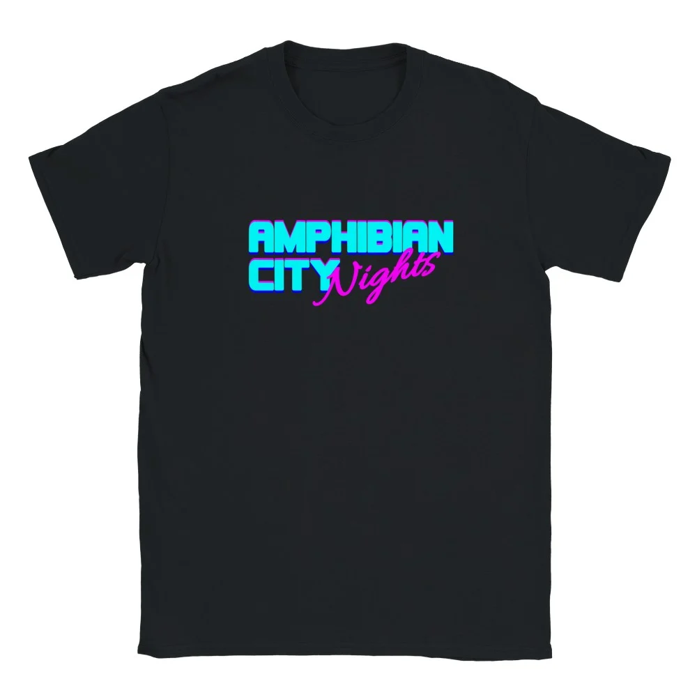 Amphibian City Nights Cyberpunk T Shirt schwarz
